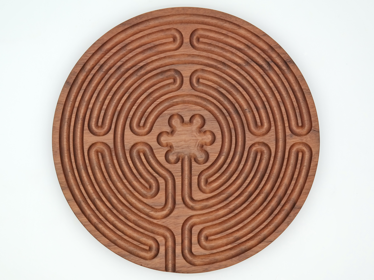 Chartres Cathedral Inspired, Wooden Finger Labyrinth, 9 in Diameter