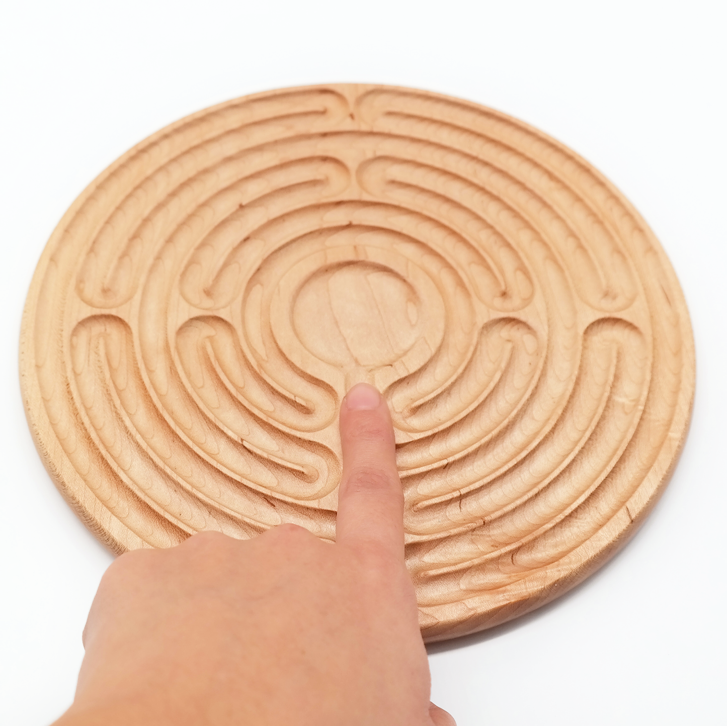 Santa Rosa Wooden Finger Labyrinth ideal For Mindful Breathing, Handheld Wooden Labyrinth as a Tool For Breathing and Mindfulness