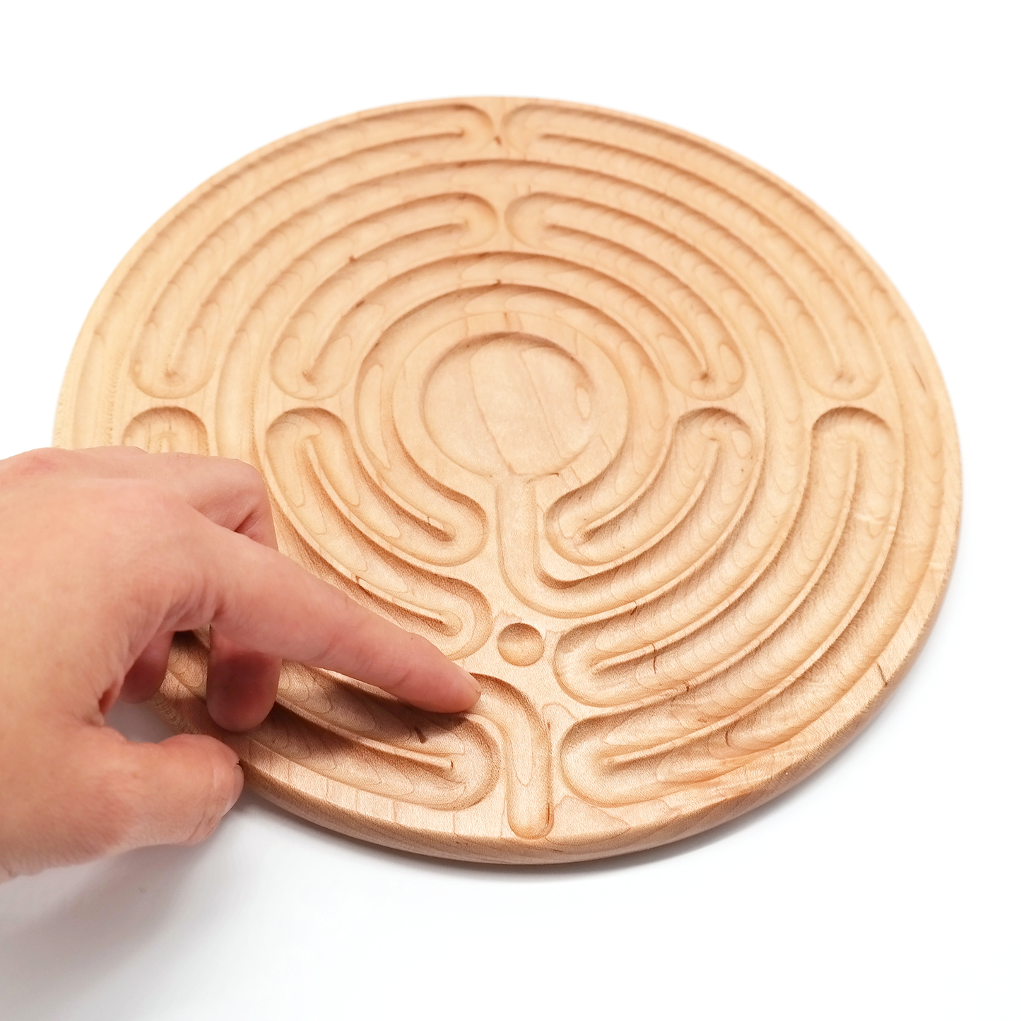 Santa Rosa Wooden Finger Labyrinth ideal For Mindful Breathing, Handheld Wooden Labyrinth as a Tool For Breathing and Mindfulness