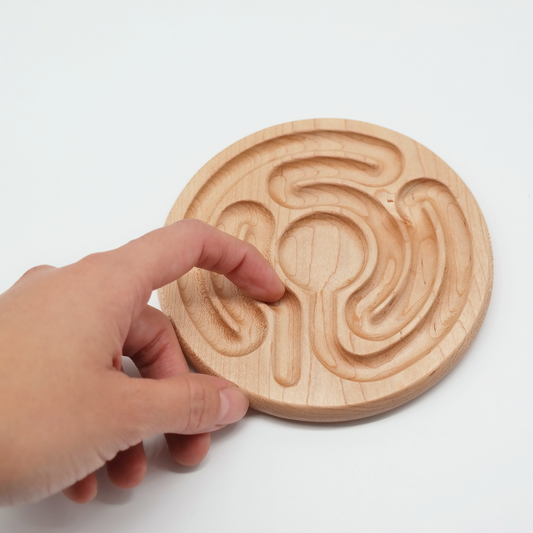 Radial Pocket Finger Labyrinth ideal For Mindful Breathing, Handheld Wooden, Labyrinth as a Tool For The Peace Corner, Stress Relief Tools