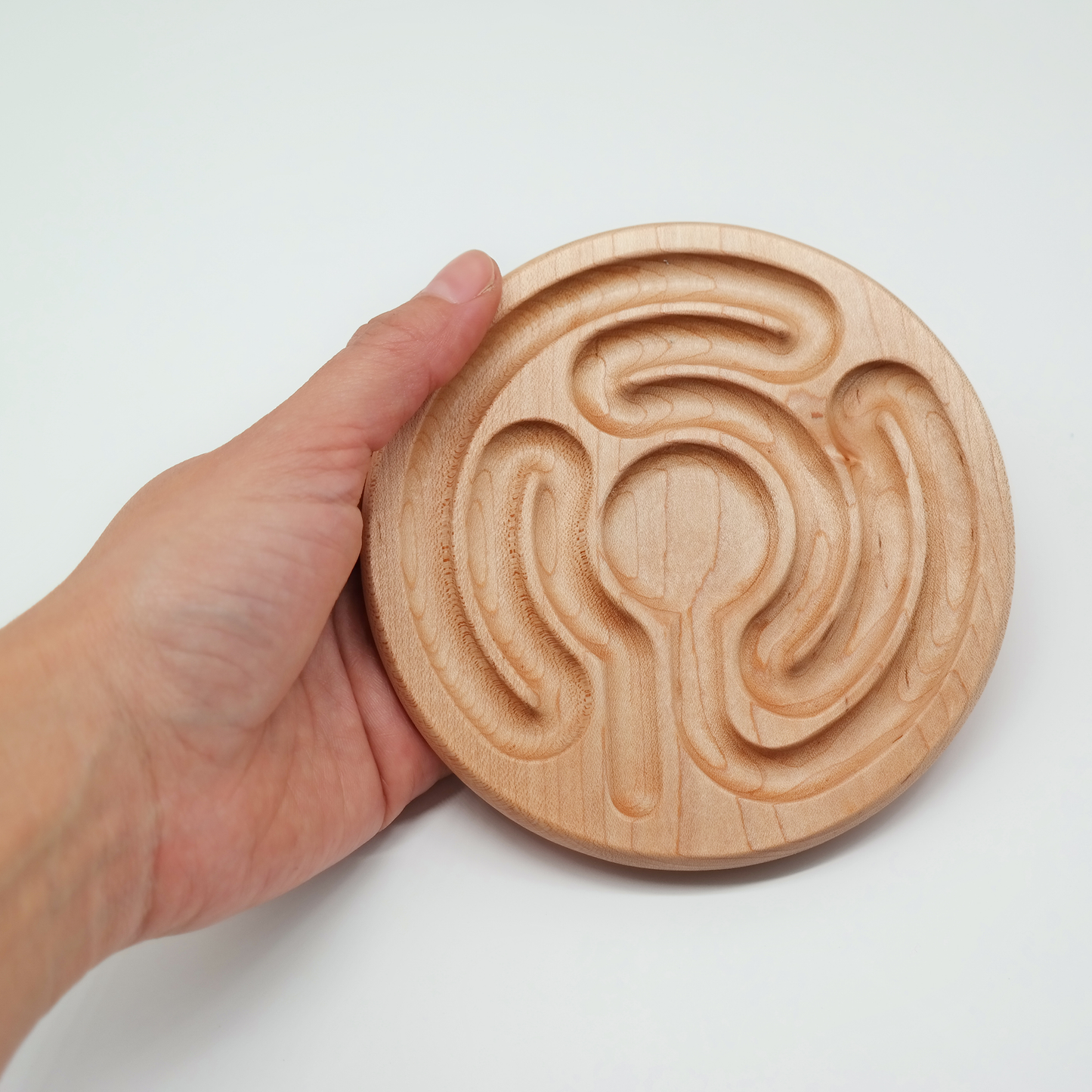 Radial Pocket Finger Labyrinth ideal For Mindful Breathing, Handheld Wooden, Labyrinth as a Tool For The Peace Corner, Stress Relief Tools