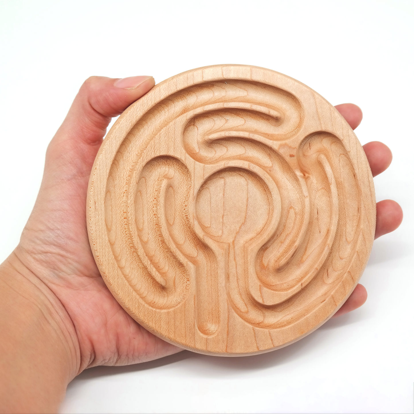 Radial Pocket Finger Labyrinth ideal For Mindful Breathing, Handheld Wooden, Labyrinth as a Tool For The Peace Corner, Stress Relief Tools