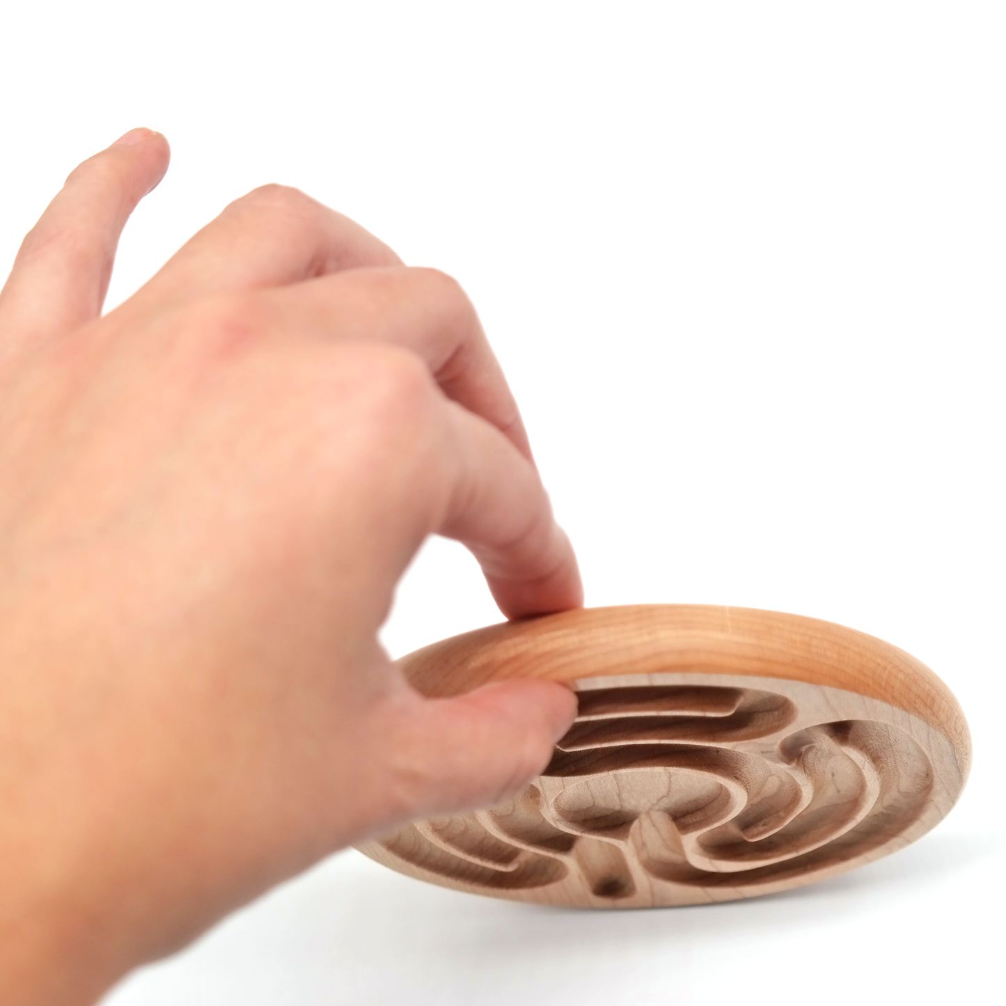 Radial Pocket Finger Labyrinth ideal For Mindful Breathing, Handheld Wooden, Labyrinth as a Tool For The Peace Corner, Stress Relief Tools