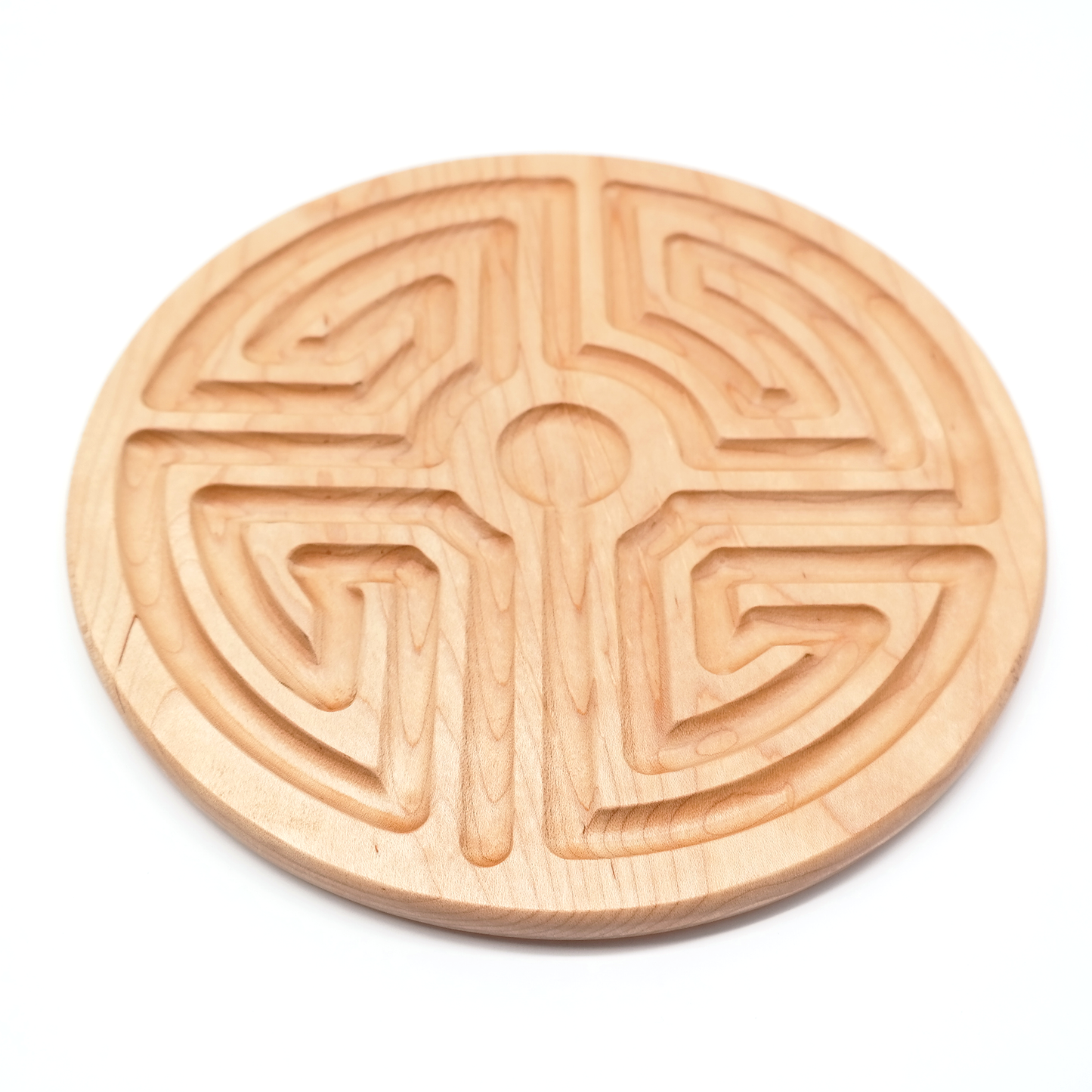 Roman Wooden Finger Labyrinth ideal For Mindful Breathing, Handheld Wooden Labyrinth as a Tool For Breathing and Mindfulness