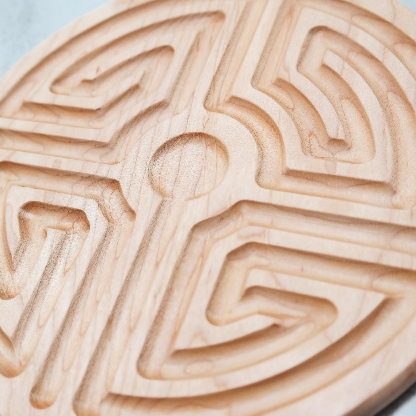 Roman Wooden Finger Labyrinth ideal For Mindful Breathing, Handheld Wooden Labyrinth as a Tool For Breathing and Mindfulness