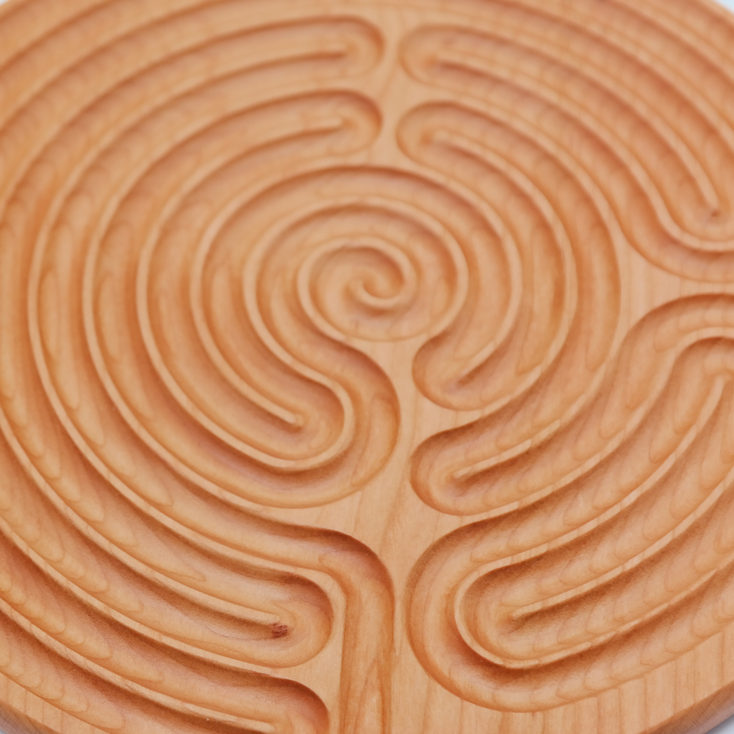 Boughton Green Wooden Finger Labyrinth ideal For Mindful Breathing, Handheld Wood Labyrinth as a Tool For Prayer and meditation