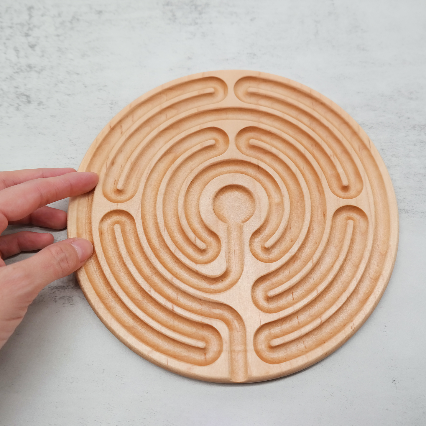 Abingdon Abbey Finger Labyrinth ideal For Mindful Breathing, Handheld Wooden Labyrinth as a Tool For Breathing and Mindfulness