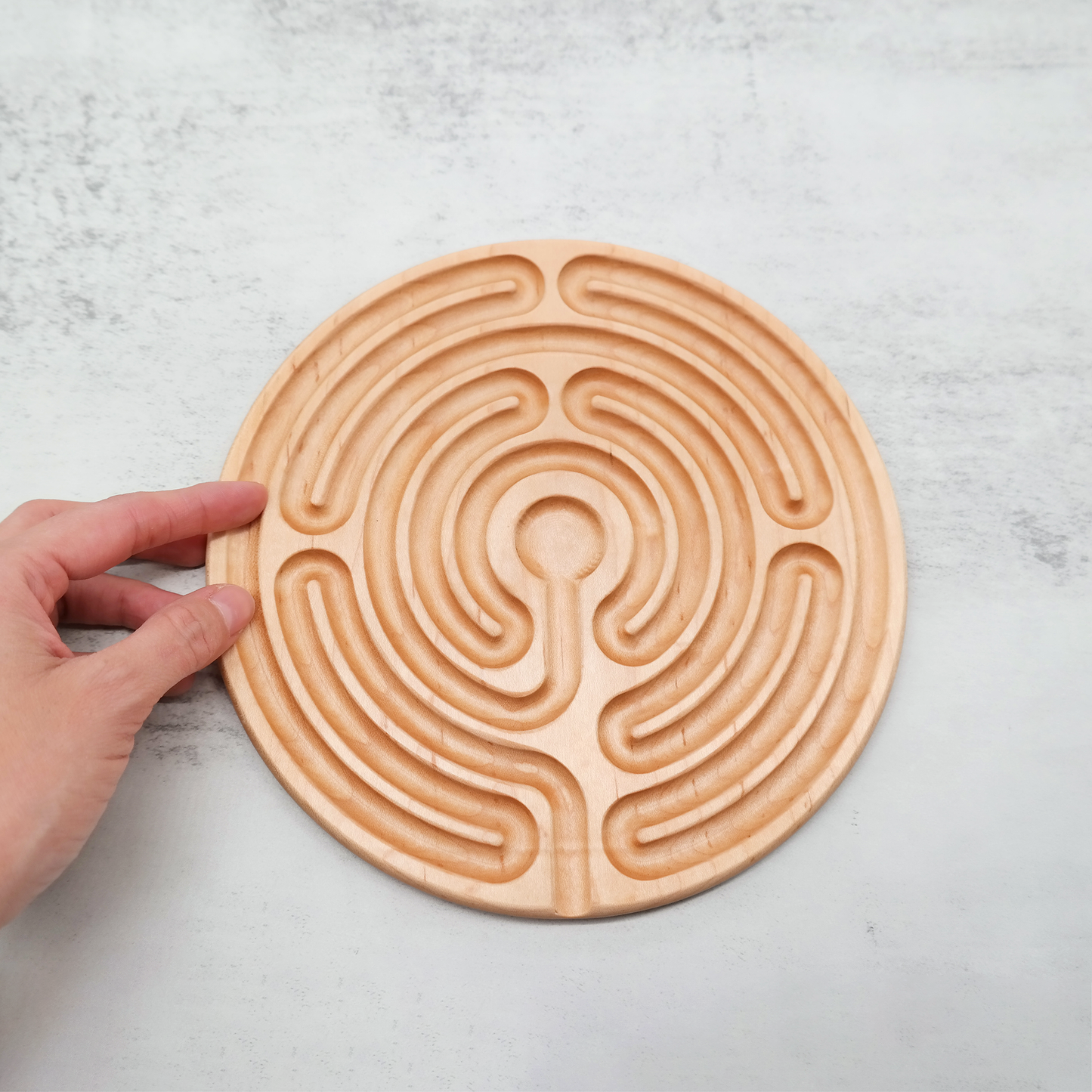 Abingdon Abbey Finger Labyrinth ideal For Mindful Breathing, Handheld Wooden Labyrinth as a Tool For Breathing and Mindfulness