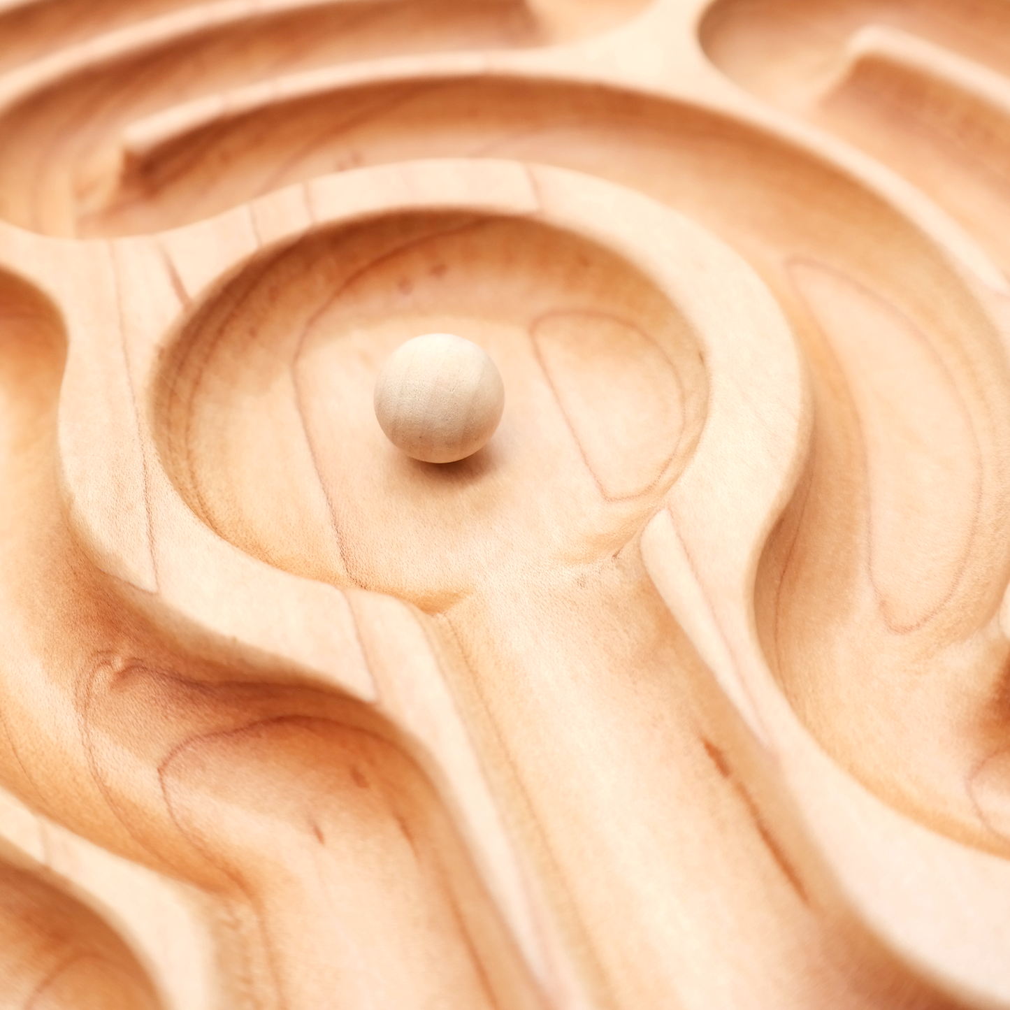 Radial Finger Labyrinth with ball, Handheld Wooden, Labyrinth as a Tool For The Peace Corner, Stress Relief Tools