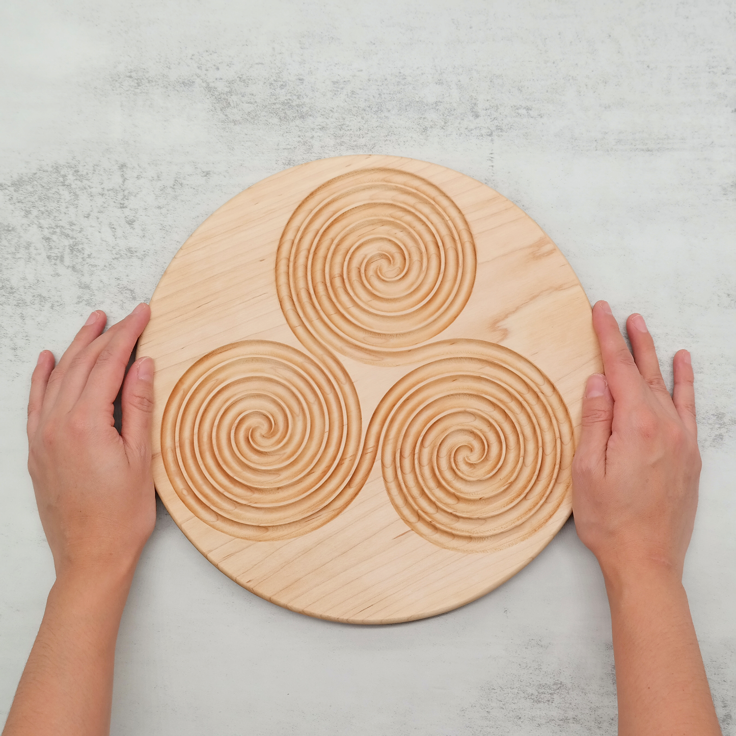 Triskelion Finger Labyrinth, Wooden Labyrinth for Meditation and prayer, Labyrinth as a tool for Peace corner