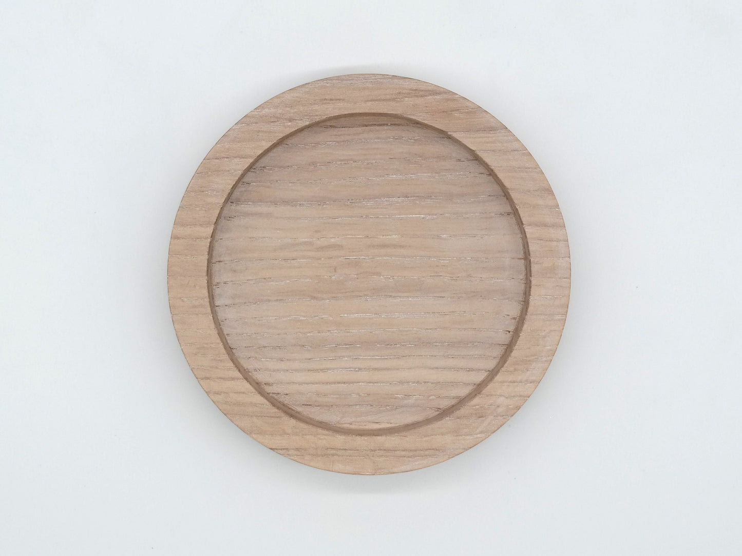 Oak Catchall, Cerused Oak, White Oak Tray, Oak Tray, Wooden Oak tray, Round Tray, Ring Dish,  Nightstand tray, Wooden Valet tray