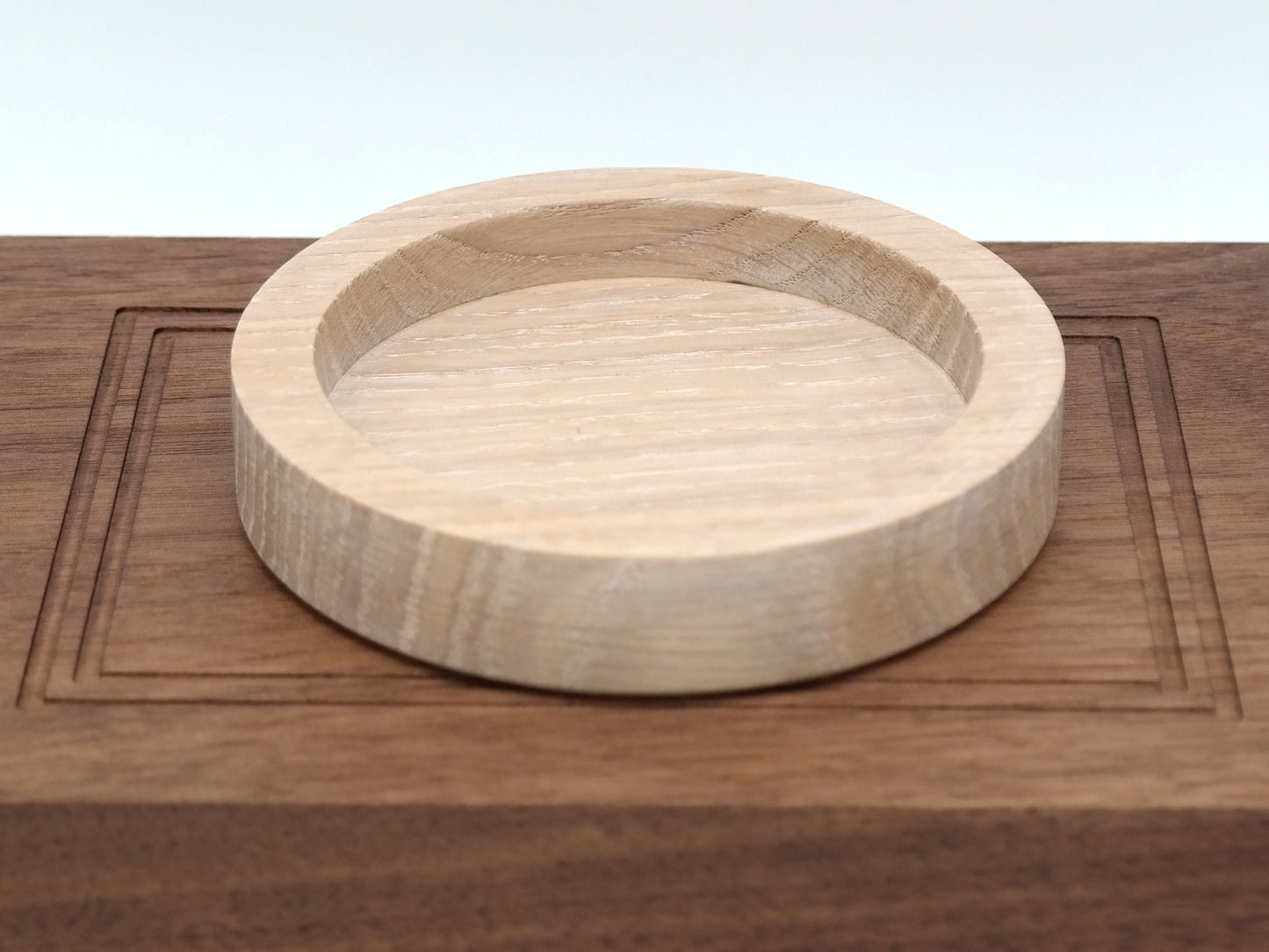 Oak Catchall, Cerused Oak, White Oak Tray, Oak Tray, Wooden Oak tray, Round Tray, Ring Dish,  Nightstand tray, Wooden Valet tray