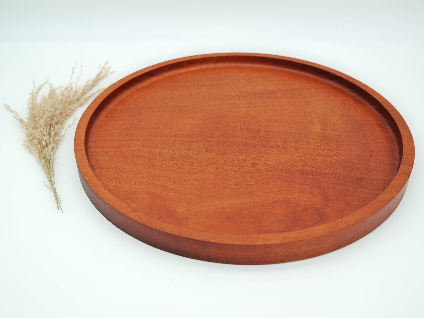 Wooden Round Tray For Serving and Decor, Decorative Wooden Round Ottoman Tray, Round Coffee Table Centerpiece Tray, Large Wooden Circle Tray