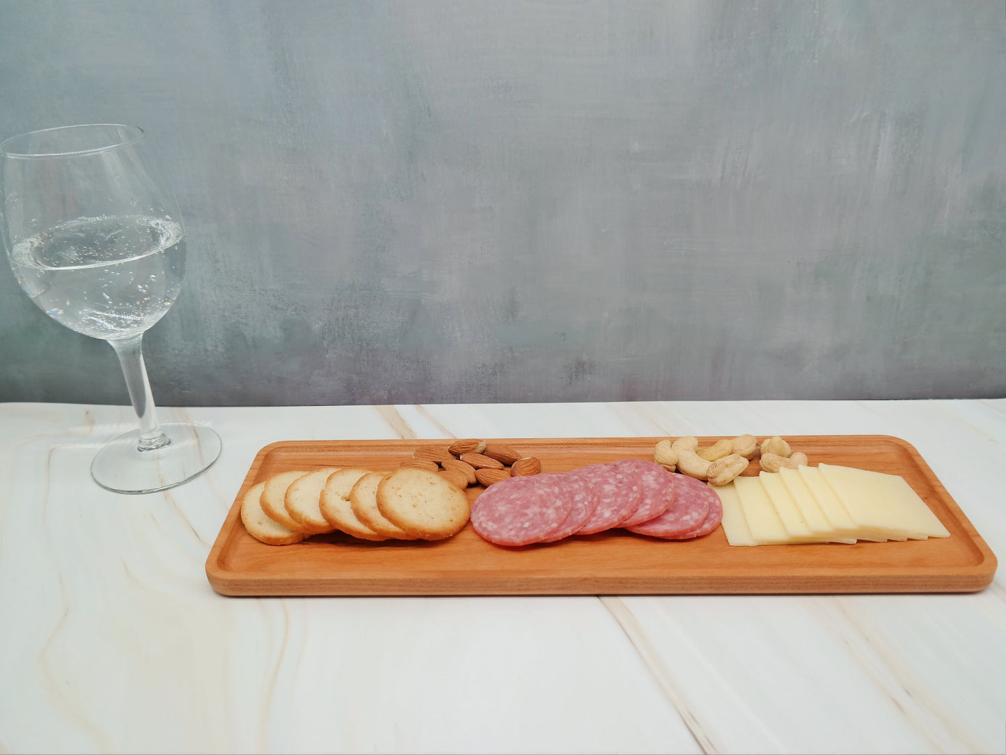 Wooden Charcuterie Board for cheese and Crackers, Long Wooden Tray for Serving Appetizer, Rectangular Platter for Sushi, Long Wooden Tray,