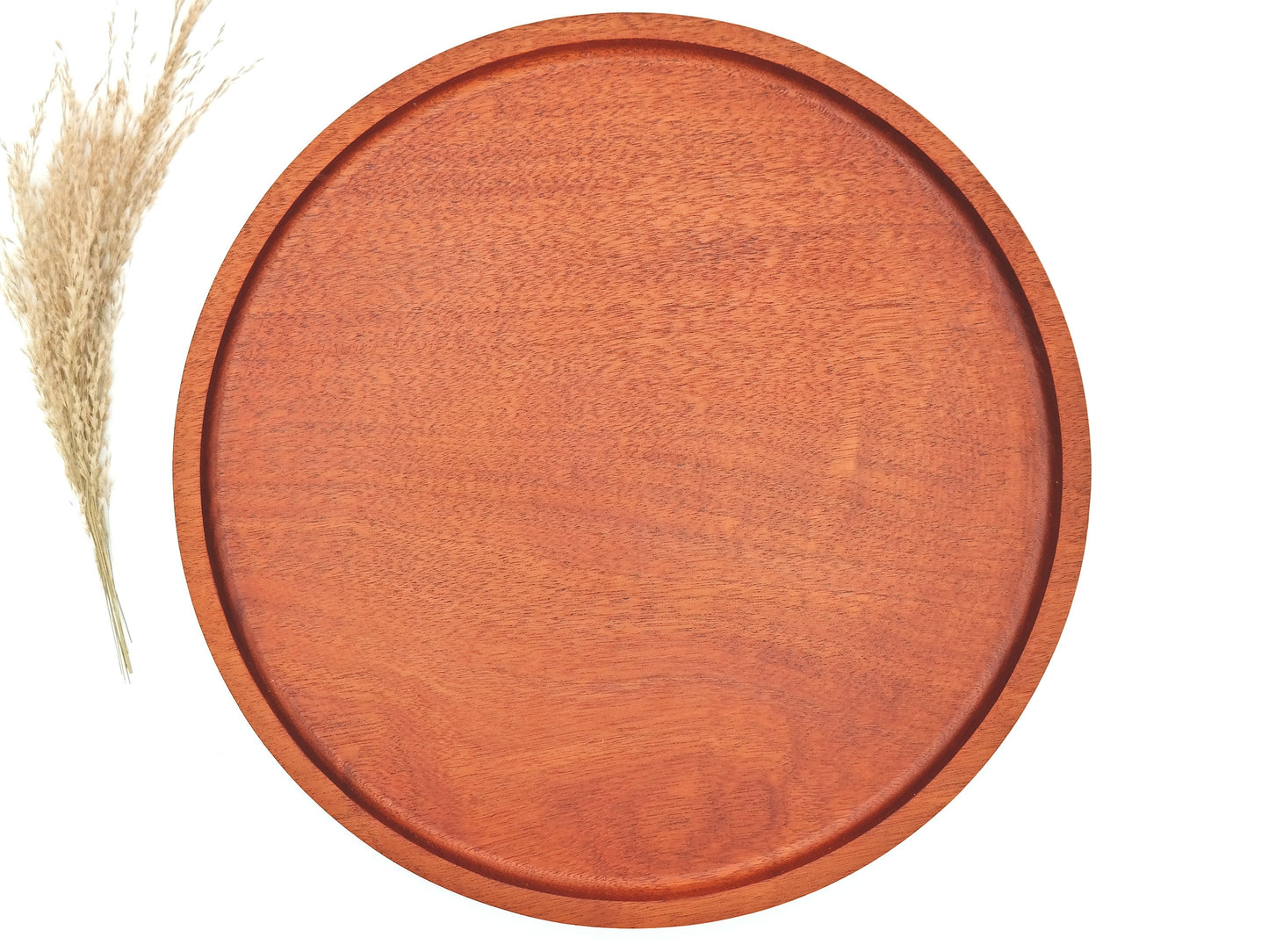 Wooden Round Tray For Serving and Decor, Decorative Wooden Round Ottoman Tray, Round Coffee Table Centerpiece Tray, Large Wooden Circle Tray