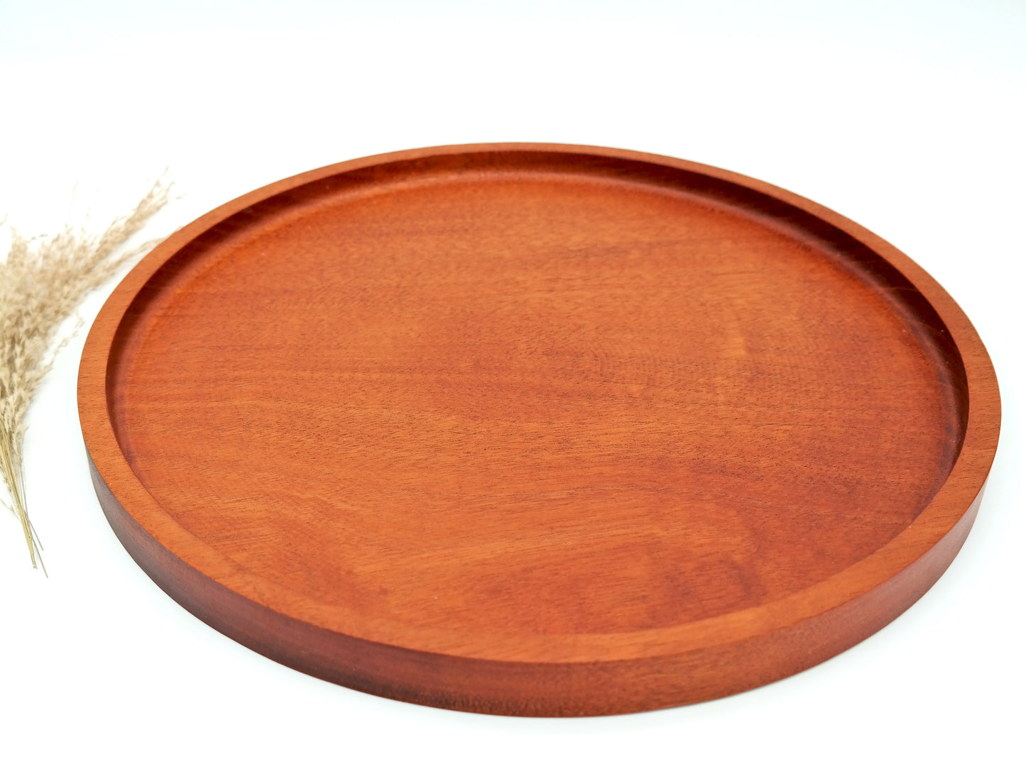 Wooden Round Tray For Serving and Decor, Decorative Wooden Round Ottoman Tray, Round Coffee Table Centerpiece Tray, Large Wooden Circle Tray