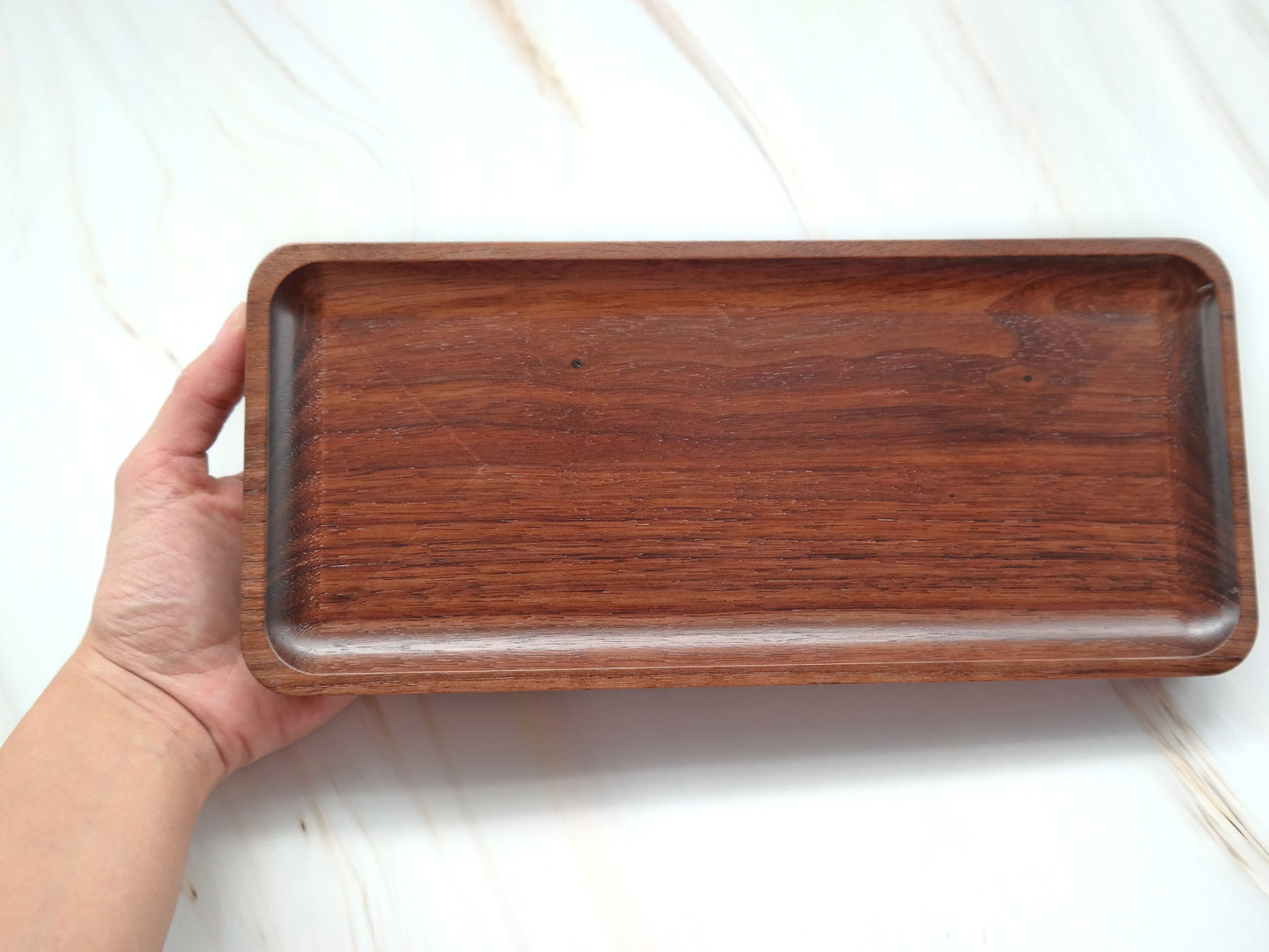 Walnut Tray, Coffee Serving Tray, Rectangle Serving Tray, Walnut Serving Tray, Decorative Coffee Table Tray, Wooden Serving Tray, Walnut