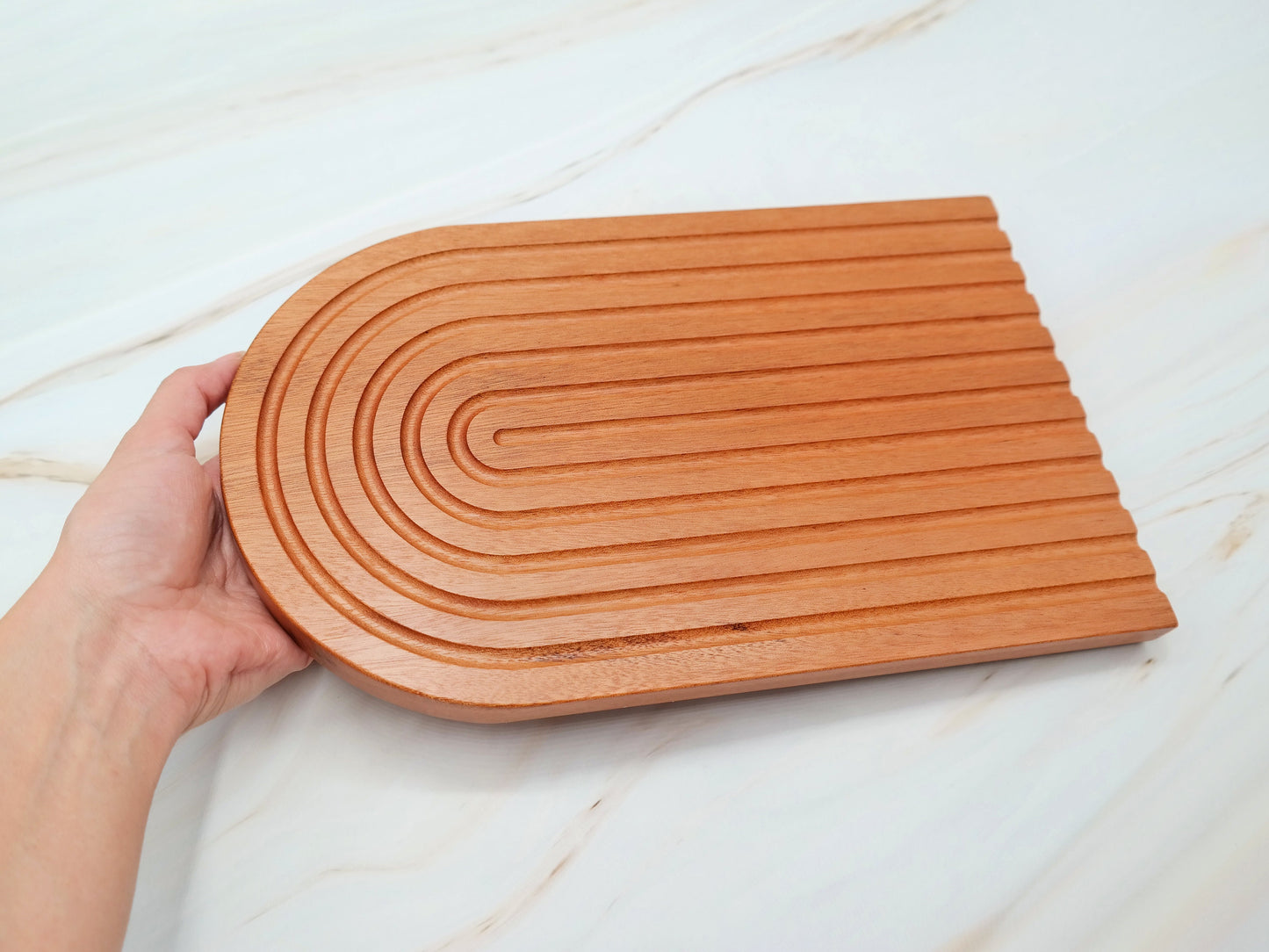 Decorative Wooden Tray For Vanity Countertop, Wood Tray for Dressing Table, Perfume & Skincare Tray, Jewelry Display Tray, Rainbow Arch Tray